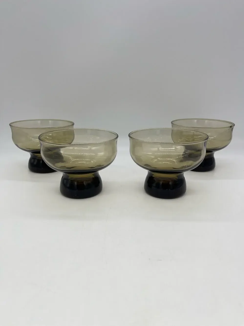 Anchor Hocking (USA) 'Tivoli' in Smoke Grey, 7 Oz Sherbet Glasses/Bowls Set of 4